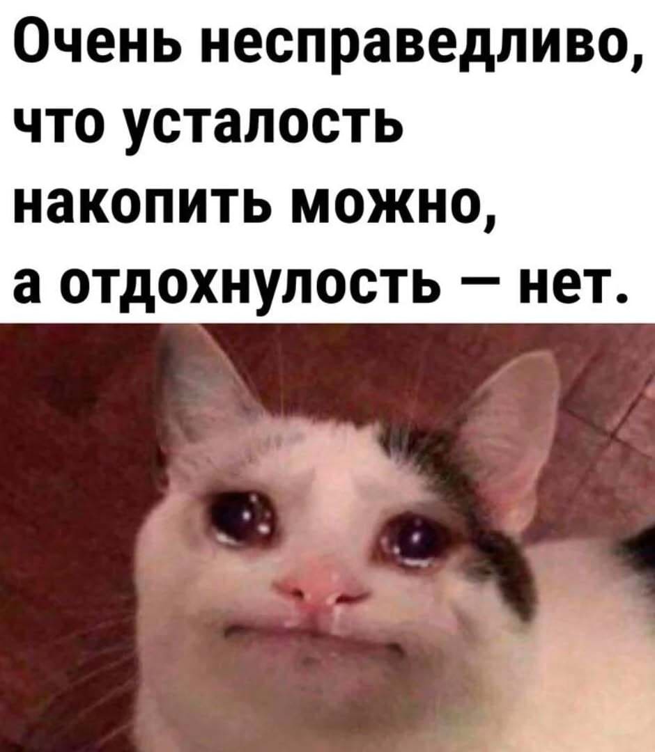 Очень несправедливо, что усталость накопить можно, а отдохнулость — нет.