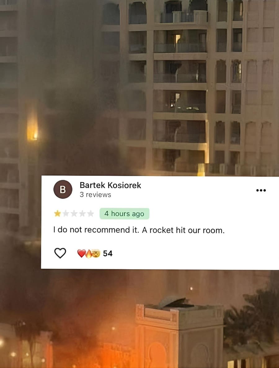 I do not recommend it. А rocket hit our room.