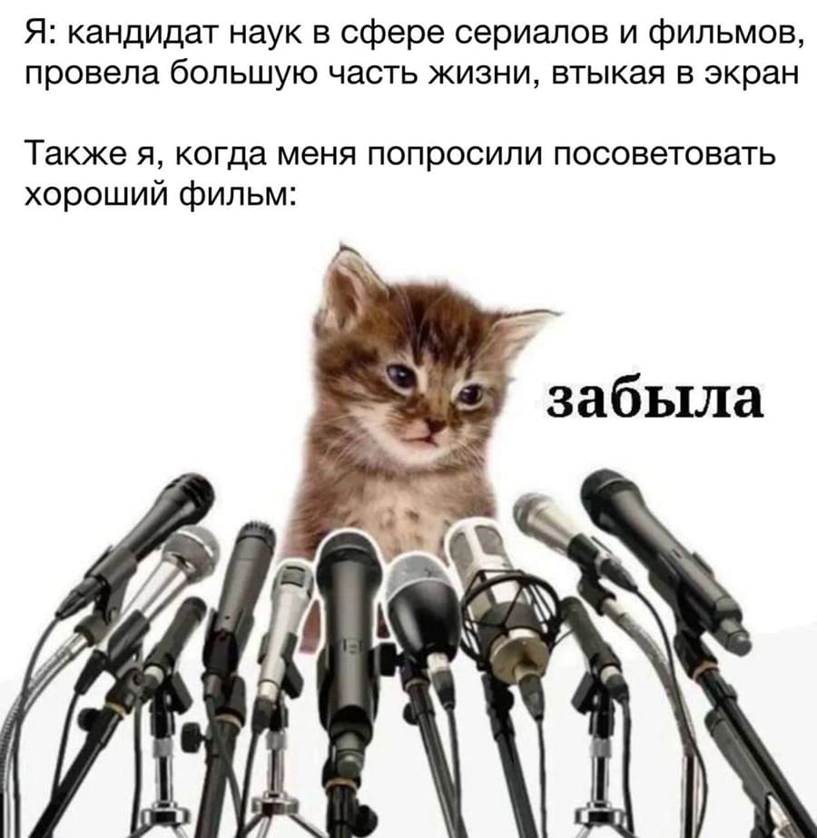 Я: кандидат наук в сфере сериалов и фильмов, провела большую часть жизни, втыкая в экран.
Также я, когда меня попросили посоветовать хороший фильм: Забыла.