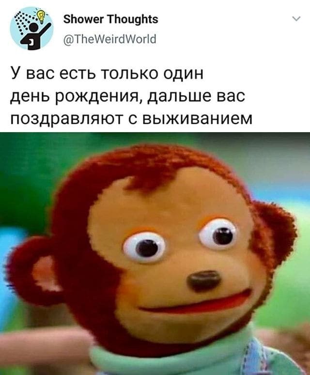У вас есть только один день рождения, дальше вас поздравляют с выживанием.