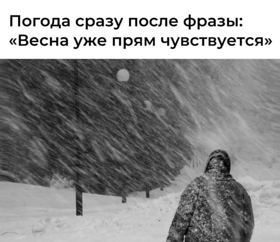 Погода сразу после фразы: «Весна уже прям чувствуется».