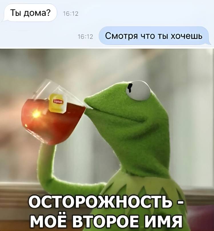 – Ты дома?
– Смотря что ты хочешь.

*ОСТОРОЖНОСТЬ – МОЕ ВТОРОЕ ИМЯ*