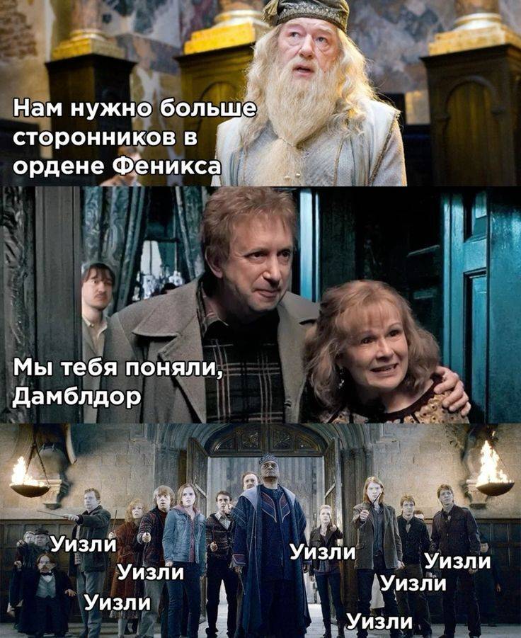 – Нам нужно больше сторонников в ордене феникса.
– Мы тебя поняли, Дамблдор.
– Уизли...