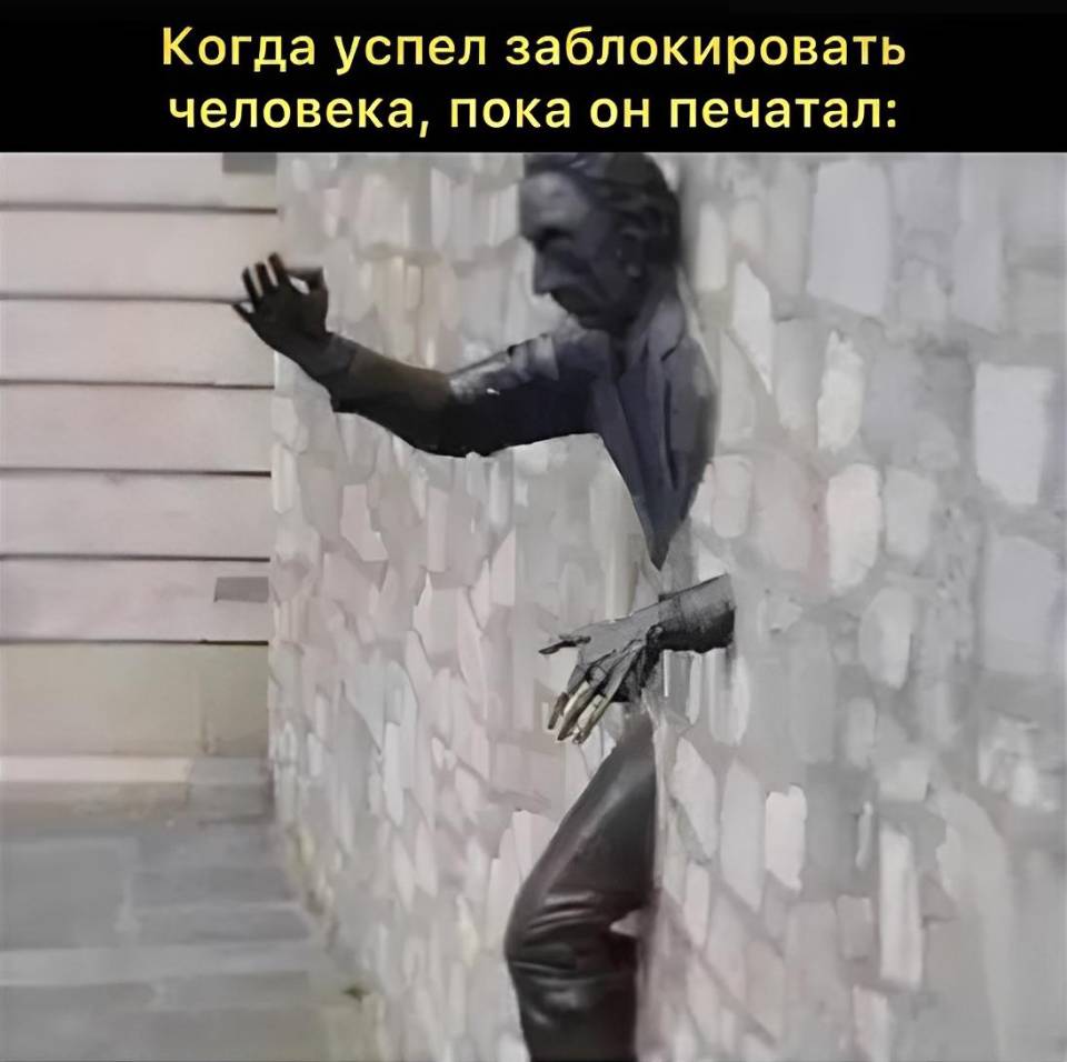 *Когда успел заблокировать человека, пока он печатал*