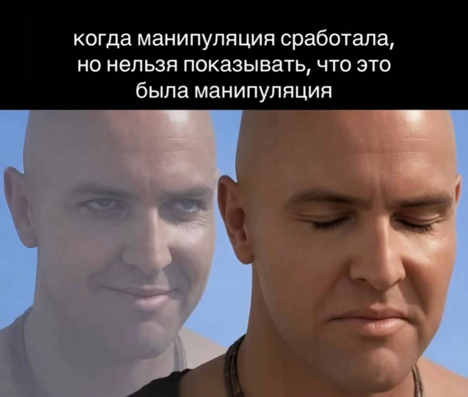 *Когда манипуляция сработала, но нельзя показывать, что это была манипуляция.*