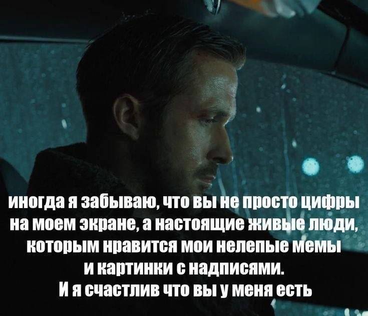 Иногда я забываю, что вы не просто цифры на моём экране, а настоящие живые люди, котовьим нравятся мои нелепые Мемы и картинки с надписями.
И я счастлив, что вы у меня есть.