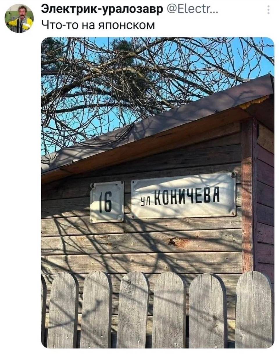 *Что-то на японском*
*Улица Коничева*