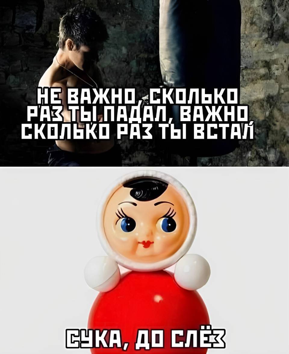 – Не важно, сколько раз ты падал, важно сколько раз ты поднимался.
– Сука, до слёз... | Тупые анекдоты | Странный юмор