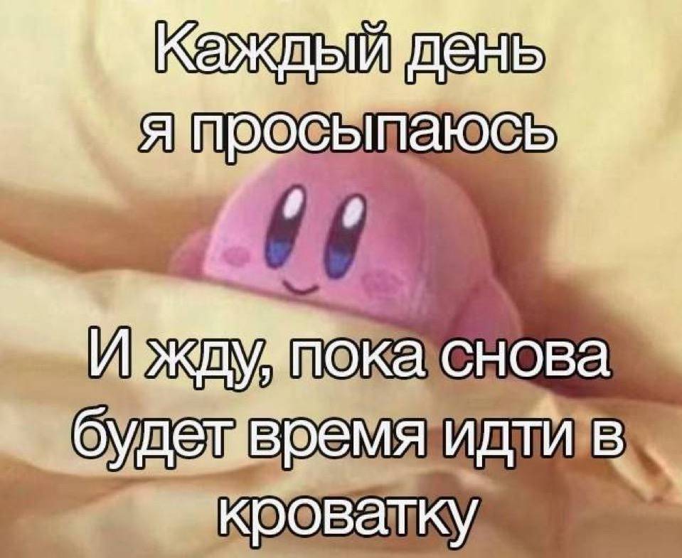 *Каждый день я просыпаюсь и жду, пока снова будет время идти в кроватку...* | Жизненное