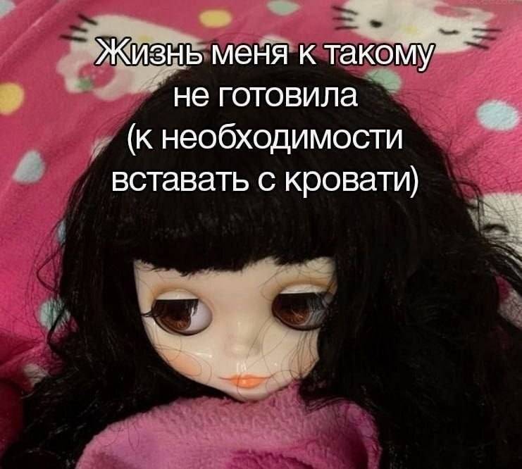 *Жизнь меня к такому не готовила (к необходимости вставать с кровати)*