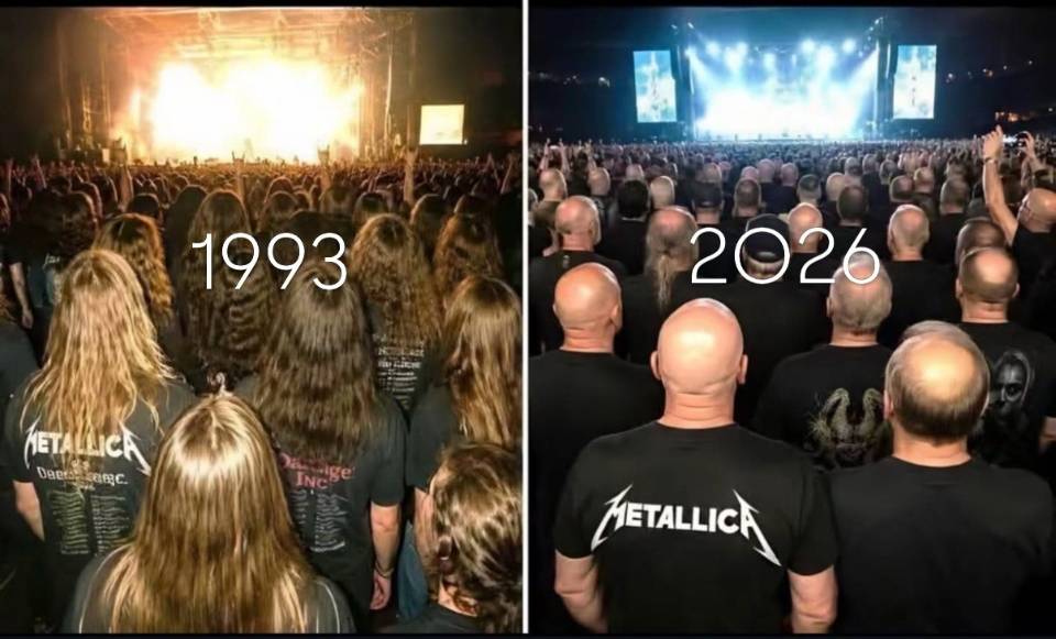 *Фанаты Металлики в 1993 году и в 2026 году*