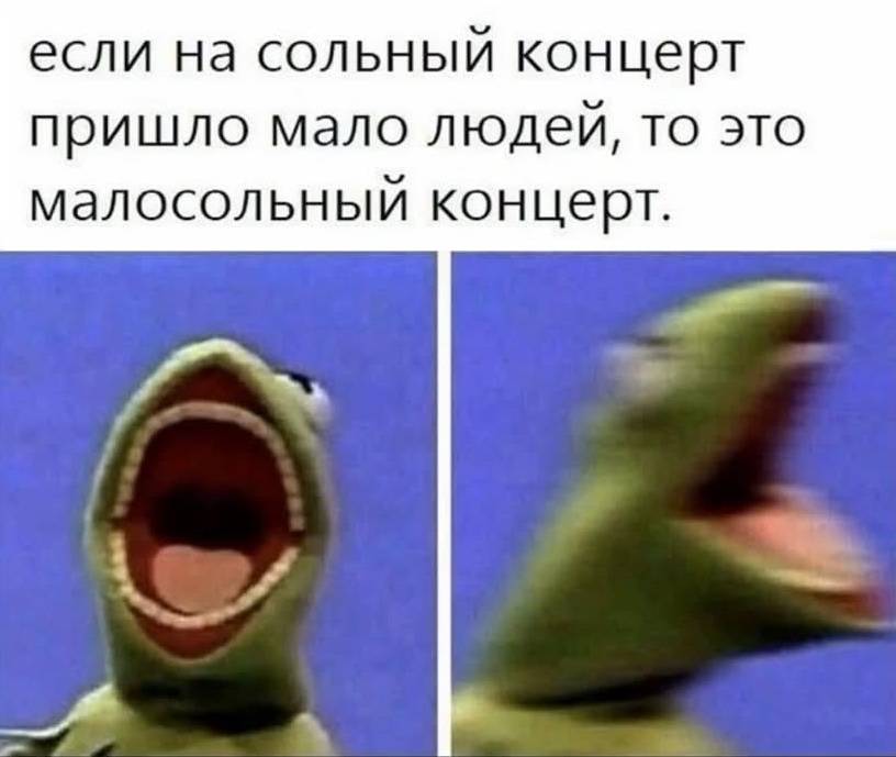 если на сольный концерт пришло мало людей, то это малосольный концерт.