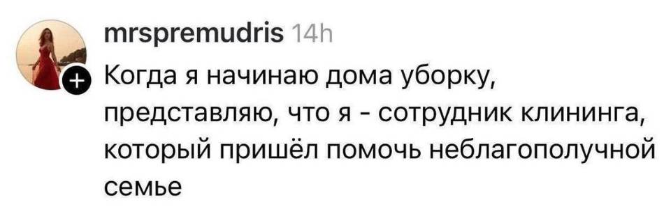 Когда я начинаю дома уборку, представляю, что я — сотрудник клининга, который пришёл помочь неблагополучной семье.