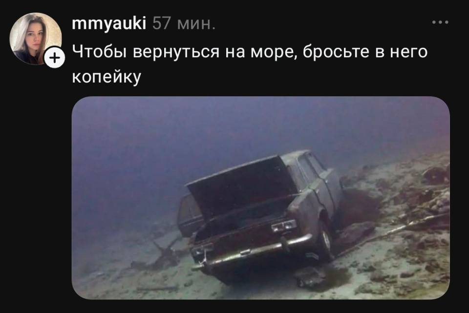 Чтобы вернуться на море, бросьте в него копейку.