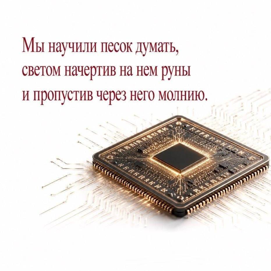 Мы научили песок думать,
светом начертив на нём руны
и пропустив через него молнию.

— У меня, как у физика, своя философия, – начинает Александр Исакович. – Она проста. Мы не способны постичь истину и не знаем, что это. Мы, ученые, по сути умеем только одно. Мы формируем некое сложное абстрактное представление и выражаем его на языке формул и графов. По сути, это заклинание. Затем мы приходим в гости к реальности, зачитываем ей свою абракадабру – и получаем ответ. Если заклинание было неудачным, не происходит ничего. Например, мирового эфира так и не находят. Но если заклинание срезонировало, результат впечатляет всех. Получается электрическая лампочка или атомная бомба. Это не значит, что мы познали истину. Мы просто научились еще одному колдовству. Что мы при этом бормочем себе под нос, не важно. Древние люди ведь тоже не огонь разводили. Для них это был вызываемый дух.