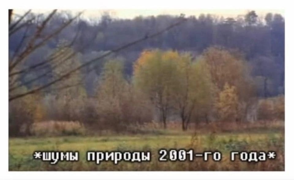 Шумы природы 2001-го года

Описание картинки:
Кадр с осенним пейзажем и текстом о звуках природы.