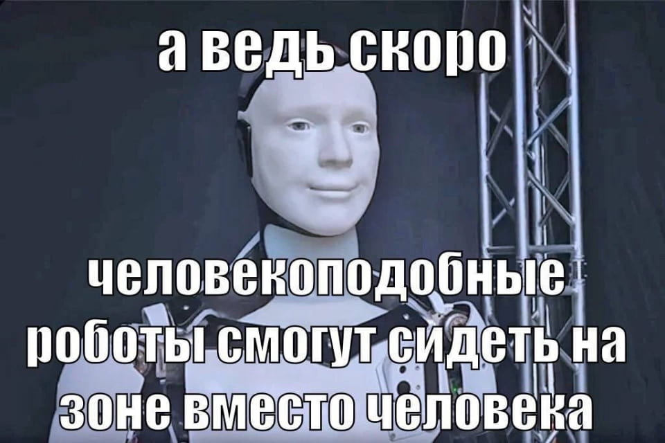 А ведь скоро человекоподобные роботы смогут сидеть на зоне вместо человека

Описание картинки:
Рассуждение о возможности замены заключенных человекоподобными роботами.