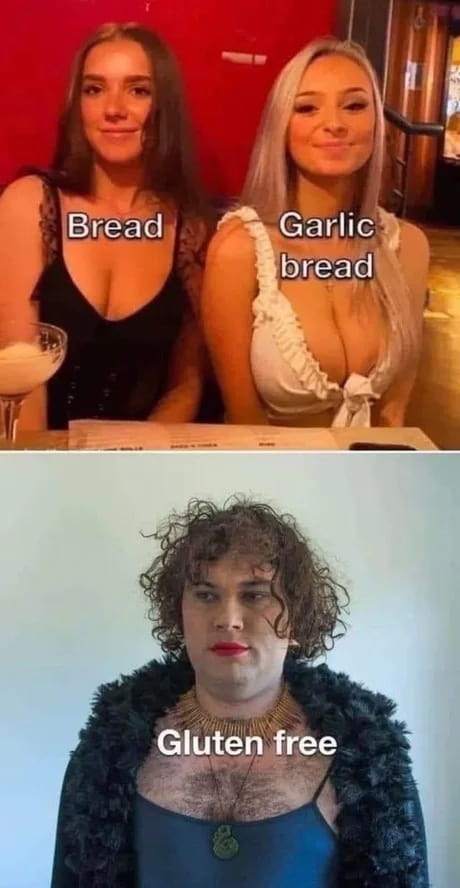 Bread Garlic bread Gluten free

Описание картинки:
Три надписи: «Хлеб», «Чесночный хлеб», «Без глютена».