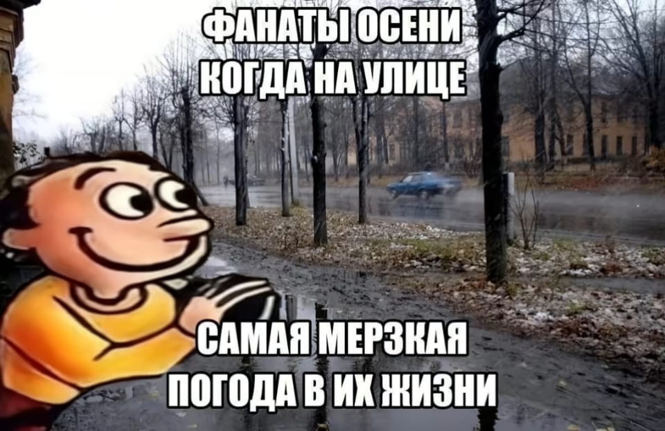 ФАНАТЫ ОСЕНИ КОГДА НА УЛИЦЕ САМАЯ МЕРЗКАЯ ПОГОДА В ИХ ЖИЗНИ
